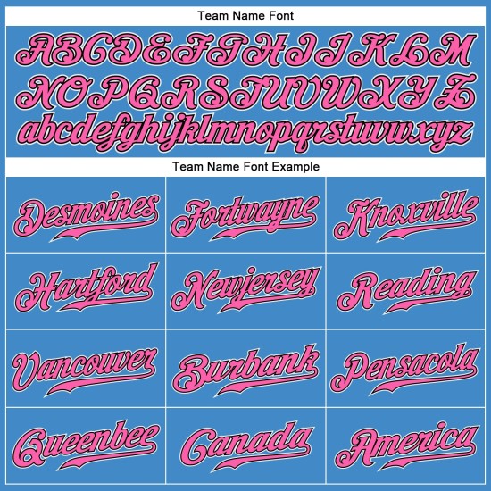 Powder Jersey Custom Authentic Baseball Rosa-Schwarz Blau