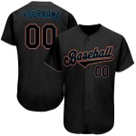 Blau Schwarz-Licht Jersey Baseball Custom Authentic Schwarz