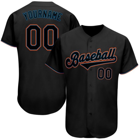 Blau Schwarz-Licht Jersey Baseball Custom Authentic Schwarz