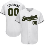 Authentisches White Day Oliv-Schwarzes Baseballtrikot Memorial Custom
