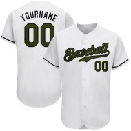 Authentisches White Day Oliv-Schwarzes Baseballtrikot Memorial Custom