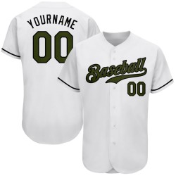 Authentisches White Day Oliv-Schwarzes Baseballtrikot Memorial Custom