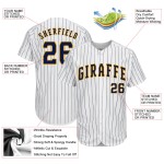 Jersey Authentic Baseball Weiß Custom Navy Navy-Gold Nadelstreifen