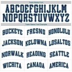 Jersey Weiß Navy-Teal Baseball Authentic Custom