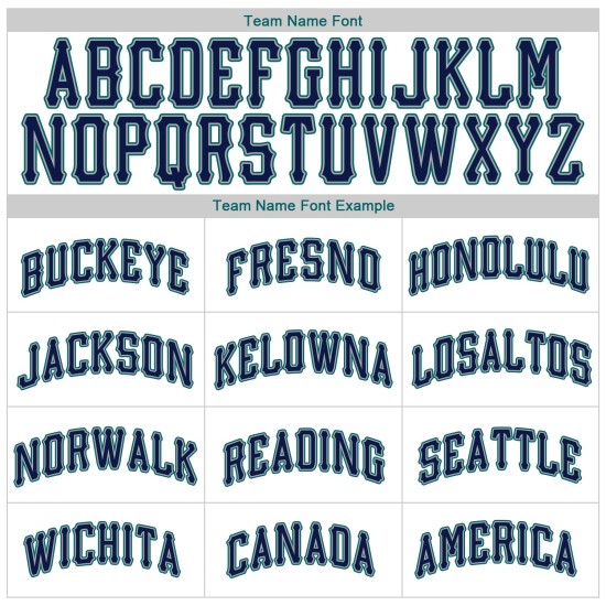 Jersey Weiß Navy-Teal Baseball Authentic Custom