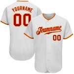 Jersey Authentic Baseball Custom Rot-Gold Weiß