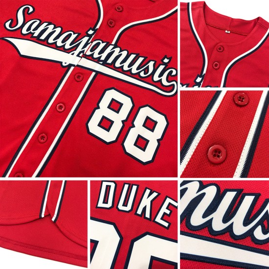 Jersey Baseball Weiß-Schwarz Authentic Custom Rot Jersey Baseball Weiß-Schwarz Authentic Custom Rot