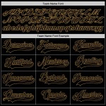 Custom Gold Baseball Schwarz Authentic Schwarz-Old Jersey