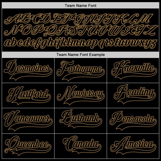 Custom Gold Baseball Schwarz Authentic Schwarz-Old Jersey