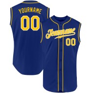 Baseball Royal Authentic Custom Gold-Weiß Trikot ärmellos