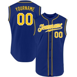 Baseball Royal Authentic Custom Gold-Weiß Trikot ärmellos