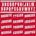 Jersey Baseball Weiß-Gold Throwback Rippstrick Authentic Custom Shirt Rot