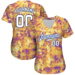 Weiß-Royal 3D Jersey Scratch Graffiti Benutzerdefinierte Authentische Muster Baseball