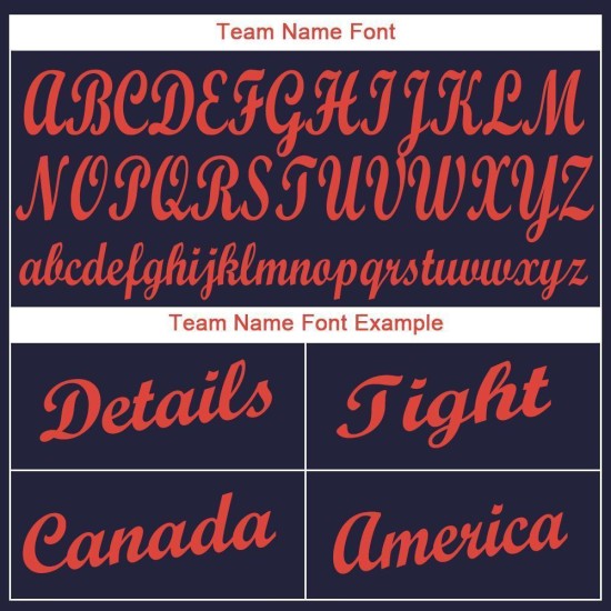 Baseball Orange Custom Navy Trikot