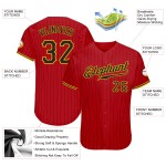Benutzerdefinierte schwarz rot Jersey authentische Baseball Nadelstreifen schwarz-gold Benutzerdefinierte schwarz rot Jersey authentische Baseball Nadelstreifen schwarz-gold
