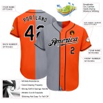 Split Fashion Custom Schwarz-Grau Authentic Jersey Orange Baseball Split Fashion Custom Schwarz-Grau Authentic Jersey Orange Baseball