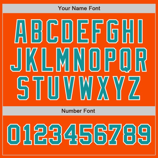 Tone Two Baseball Trikot Authentic Teal-Weiß Custom Orange Tone Two Baseball Trikot Authentic Teal-Weiß Custom Orange