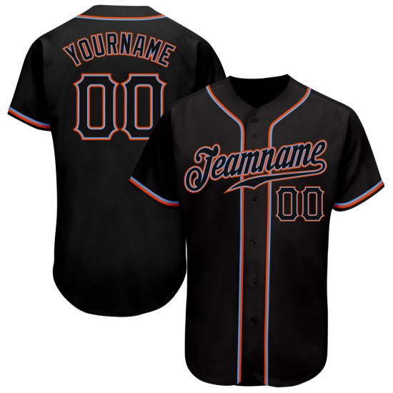 Baseball Custom Jersey Schwarz Authentic Schwarz-Orange Baseball Custom Jersey Schwarz Authentic Schwarz-Orange