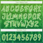 Baseball Jersey Graffiti Grün Benutzerdefiniertes authentisches Muster Grün-Weiß 3D