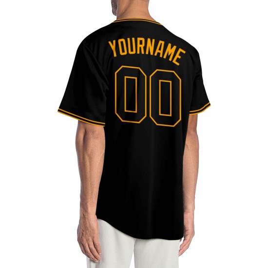 Baseball Schwarz-Gold Trikot Authentic Custom Schwarz