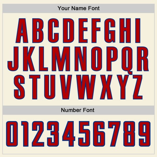 Red-Royal Custom Baseball Creme Trikot Authentic