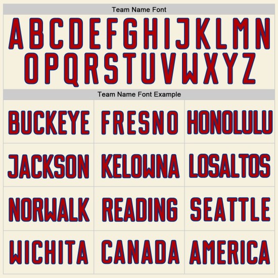 Red-Royal Custom Baseball Creme Trikot Authentic