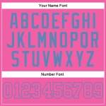 Blaues Baseball-Trikot in Pink-Hellpink, authentisch Blaues Baseball-Trikot in Pink-Hellpink, authentisch