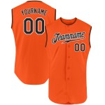 Schwarz-Weiß Custom Orange Authentic Baseball Ärmelloses Trikot Schwarz-Weiß Custom Orange Authentic Baseball Ärmelloses Trikot