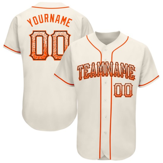 Authentisches Creme Fashion Drift Custom Baseball Orange-Schwarzes Trikot Authentisches Creme Fashion Drift Custom Baseball Orange-Schwarzes Trikot
