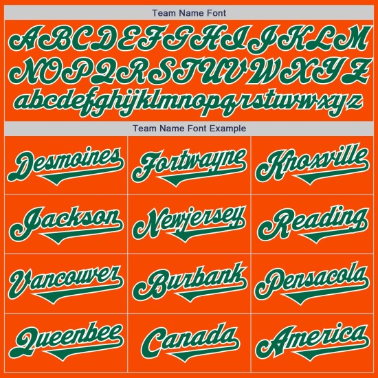 Custom Tone Two Orange Jersey Kelly Grün-Weiß Authentic Baseball Custom Tone Two Orange Jersey Kelly Grün-Weiß Authentic Baseball