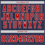 Benutzerdefiniertes authentisches Marineblaues Baseballtrikot in Rot-Weiß