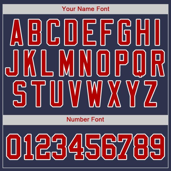 Benutzerdefiniertes authentisches Marineblaues Baseballtrikot in Rot-Weiß