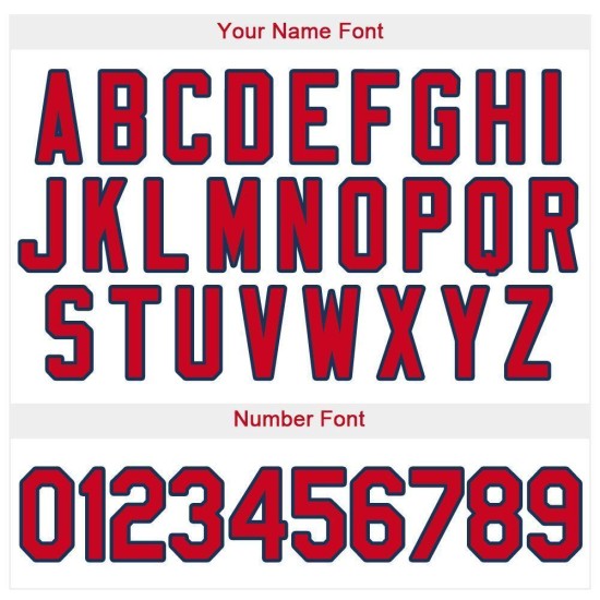 Jersey Weiß Rot-Navy Baseball Custom