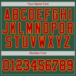 Grünes Kelly-Trikot in Rot-Gold, authentisches Baseball-Custom