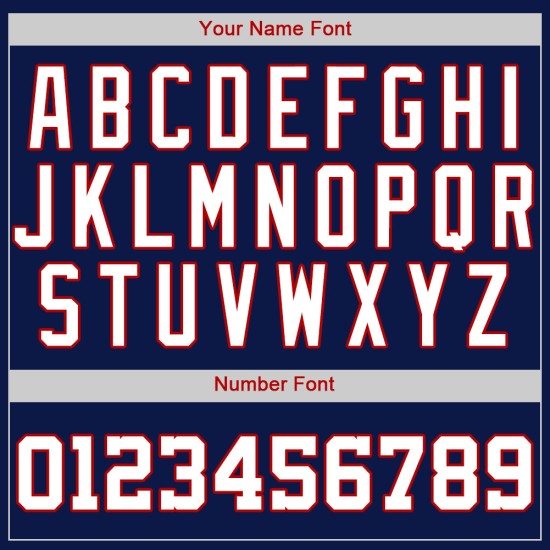 Navy Jersey Baseball Authentic Custom Weiß-Rot