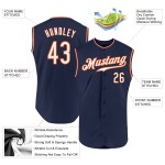 Jersey Authentic Navy Ärmellos Custom Baseball Weiß-Orange Jersey Authentic Navy Ärmellos Custom Baseball Weiß-Orange