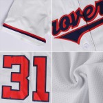 Jersey Authentic Baseball Custom Rot-Gold Weiß