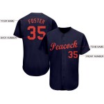 Baseball Orange Custom Navy Trikot