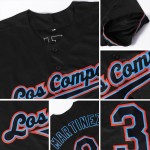 Blau Schwarz-Licht Jersey Baseball Custom Authentic Schwarz