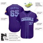 Jersey Blau-Weiß Lila Benutzerdefinierte Authentic Fashion Drift Light Baseball