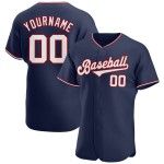 Navy Jersey Baseball Authentic Custom Weiß-Rot