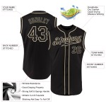 Baseball-Trikot ärmellos Custom Authentic Schwarz Schwarz-Creme Baseball-Trikot ärmellos Custom Authentic Schwarz Schwarz-Creme