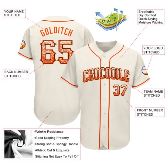 Authentisches Creme Fashion Drift Custom Baseball Orange-Schwarzes Trikot Authentisches Creme Fashion Drift Custom Baseball Orange-Schwarzes Trikot