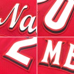 Baseball Custom Weiß-Royal Rippenstrick Rot Jersey Shirt Authentic Throwback