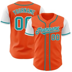 Tone Two Baseball Trikot Authentic Teal-Weiß Custom Orange