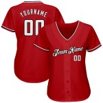 Jersey Baseball Weiß-Schwarz Authentic Custom Rot Jersey Baseball Weiß-Schwarz Authentic Custom Rot