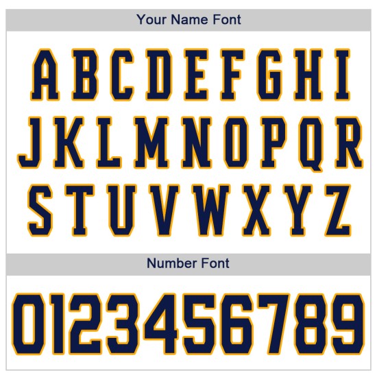 Jersey Authentic Baseball Weiß Custom Navy Navy-Gold Nadelstreifen