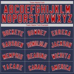Benutzerdefiniertes authentisches Marineblaues Baseballtrikot in Rot-Weiß