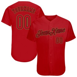 Authentisches Baseball-Trikot in Rot-Schwarz