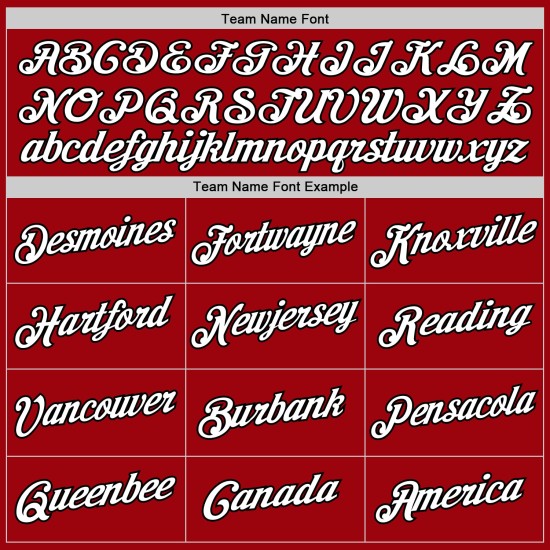 Jersey Baseball Weiß-Schwarz Authentic Custom Rot Jersey Baseball Weiß-Schwarz Authentic Custom Rot